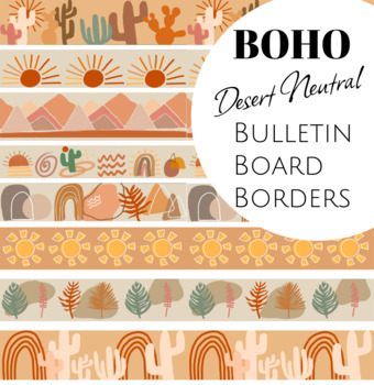 Preview of Printable Borders - BOHO Desert Neutral