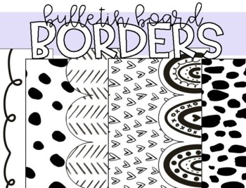 Printable Bulletin Board Paper Borders Retro Black & White