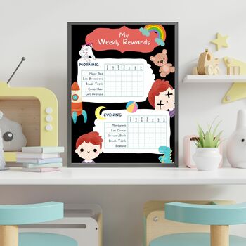 Preview of Printable Boys Reward Chart / Printable behavioural chart