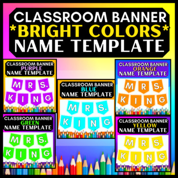 Preview of Printable Bright Colors Banner BUNDLE→ Editable Bulletin Board Decor All Letters