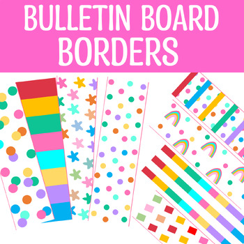Preview of Printable Bulletin Board Borders, Classroom Borders, Polka Dots Borders Trims
