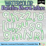 Printable Bulletin Board Letters: Green Watercolor Alphabe