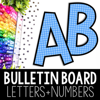 Bulletin Board and Word Wall Letters Blue Polka Dots A-Z Sunglasses Upper  Case