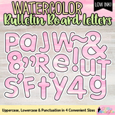 Printable Bulletin Board Letters: Pink Watercolor Alphabet