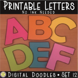 Printable Digital Alphabet Letters Bubble Letters Puff Alphabet