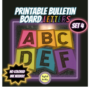 printable bulletin board letters set 4 by digital doodles tpt