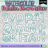 Printable Bulletin Board Letters: Teal Watercolor Alphabet