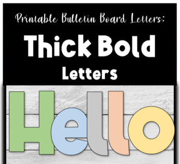 Preview of Printable Bulletin Board Letters- Thick Bold Letters