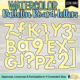 Printable Bulletin Board Letters: Yellow Watercolor Alphab