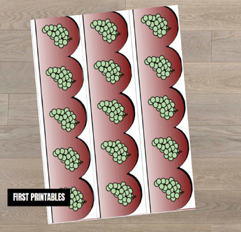 Preview of Printable Bulletin Board Paper Boarders Green Grapes Trim Fruit Classroom Décor