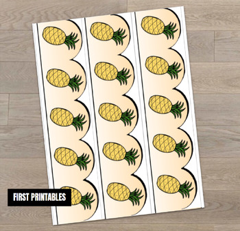 Preview of Printable Bulletin Board Paper Boarders Pineapple Trim Fruit Fun Classroom Décor