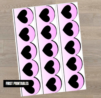 Preview of Printable Bulletin Board Paper Boarders - Pink Hearts Valentines Day