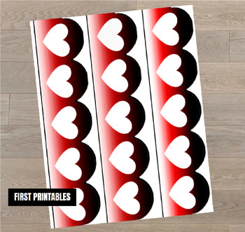 Preview of Printable Bulletin Board Paper Boarders - Red Queen of Hearts Valentines Day
