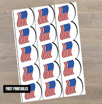 Preview of Printable Bulletin Board Paper Borders - American Flag - US History Decoration
