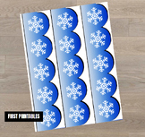 Printable Bulletin Board Paper Borders Blue Christmas Snow