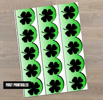 Preview of Printable Bulletin Board Paper Borders - Four Leafed Clover St. Patrick's Day