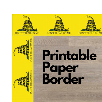 Preview of Printable Bulletin Board Paper Borders Gadson Flag US History Don't Tread On Me
