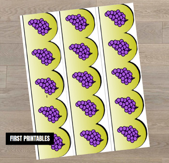 Preview of Printable Bulletin Board Paper Borders Cooking Grapes Fruit Classroom Décor