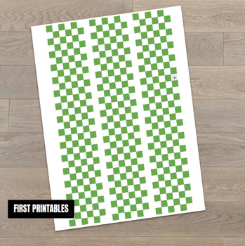 Preview of Printable Bulletin Board Paper Borders - Retro Lucky Green and White Checkered