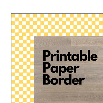 Preview of Printable Bulletin Board Paper Borders - Retro Yellow and White Checkered
