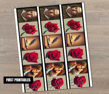 Preview of Printable Bulletin Board Paper Borders - Romeo and Juliet Shakespeare Rose