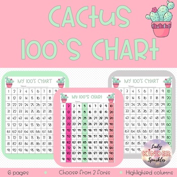 Preview of Printable Cactus 100`s chart