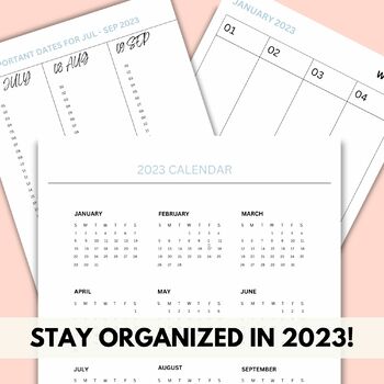 Week 3 2023: dates, calendar and weekly schedule to print