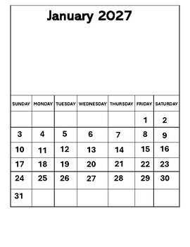 Printable Calendar 2027 by Sherry Correll | TPT