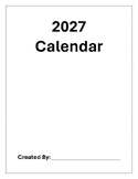 Printable Calendar 2027