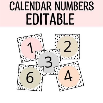 Preview of Printable Calendar Number Labels, Cubbies Labels, Book Bin Labels, Numbers