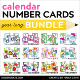 Printable Calendar Numbers for Entire Year - Themed Pocket