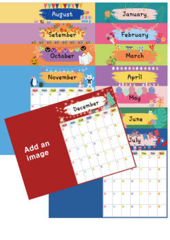 Printable Calendar Templates by Study with Rei | TPT