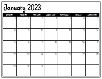 Printable Calendars (2023) by Sunshiney in Second | TPT