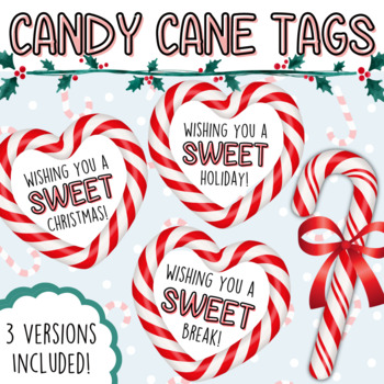 Christmas Candy Cane Gift Cards, Printable PDF - My Party Design