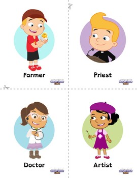 Preview of Printable Career Flashcards for K-2, Special Education (Color)