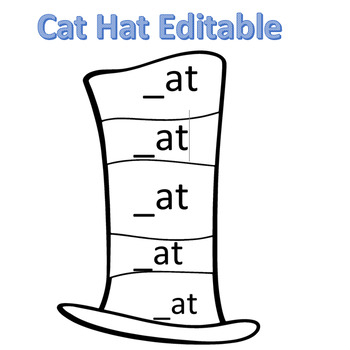 Preview of Printable Cat in the Hat Craft -Easy Prep! Dr. Seuss Week Coloring Activity