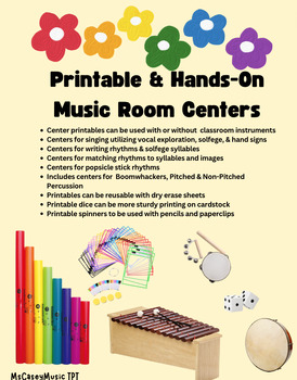 Preview of Printable Centers for the Music Room