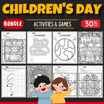 Preview of Printable Children's day Activities & Games BUNDLE - Fun November Activities