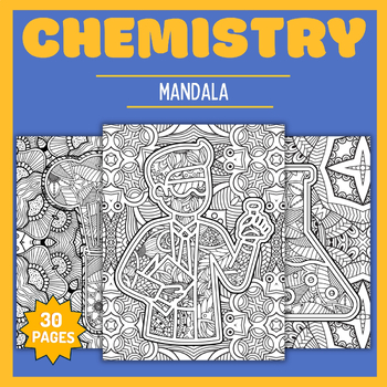 Preview of Printable chemistry Mandala Coloring Pages - Fun chemistry tools Activities