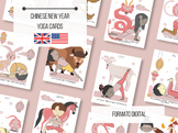 Printable Chinese New Year yoga cards for kids - 12 asanas
