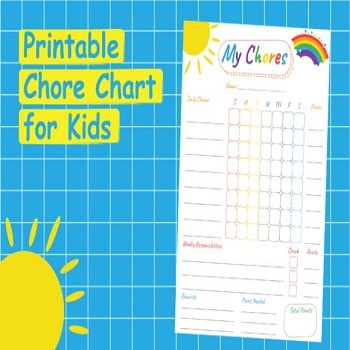 Printable Chore Chart for Kids by LessonGenius | TPT