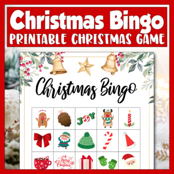 Printable Christmas Bingo Game, 25 Sheets Christmas Bingo Printable