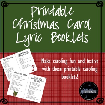 Printable Christmas Carol Lyrics Booklet by Singin' with Stinson