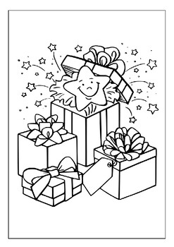 Christmas Gift Box Coloring Pages 