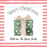 Printable Christmas Gift Tag, Christmas Tags, Watercolor P