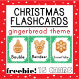 Free Printable Gingerbread Themed Christmas Flashcards - P