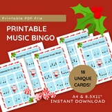 Printable Christmas Music Bingo Game, Christmas Music Acti