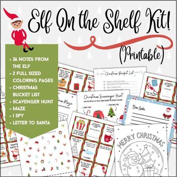 Preview of Printable Christmas Notes from the Elf | Letter to Santa | Christmas Activities