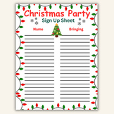 Printable Christmas Party Sign-Up Sheet (Not Editable)