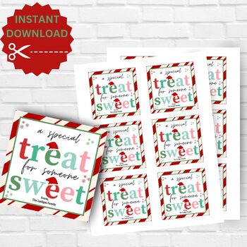 Preview of Printable Christmas Special Treat For Someone Sweet Gift Tag